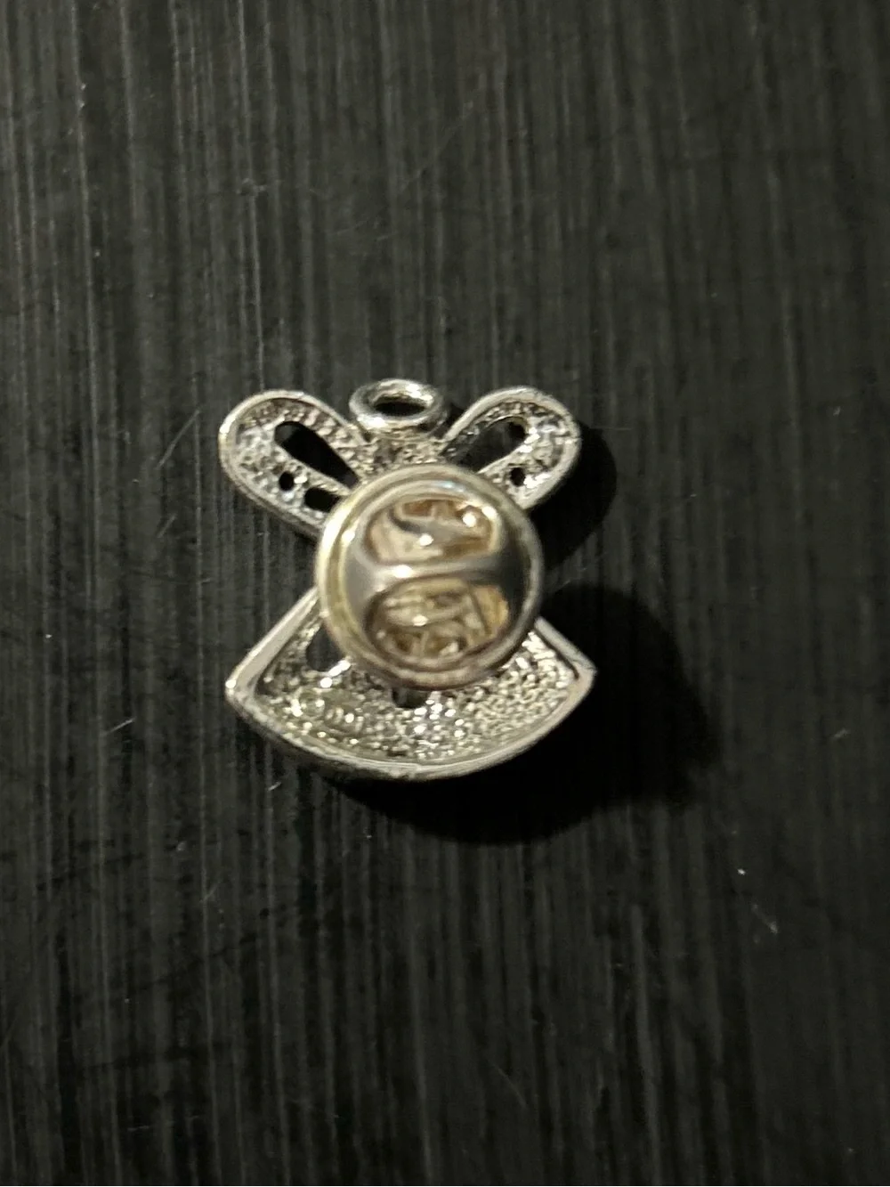 Vintage 90s Guardian Angel Pin, Marked DM, David Monn, Amethyst Pink Birth Stone